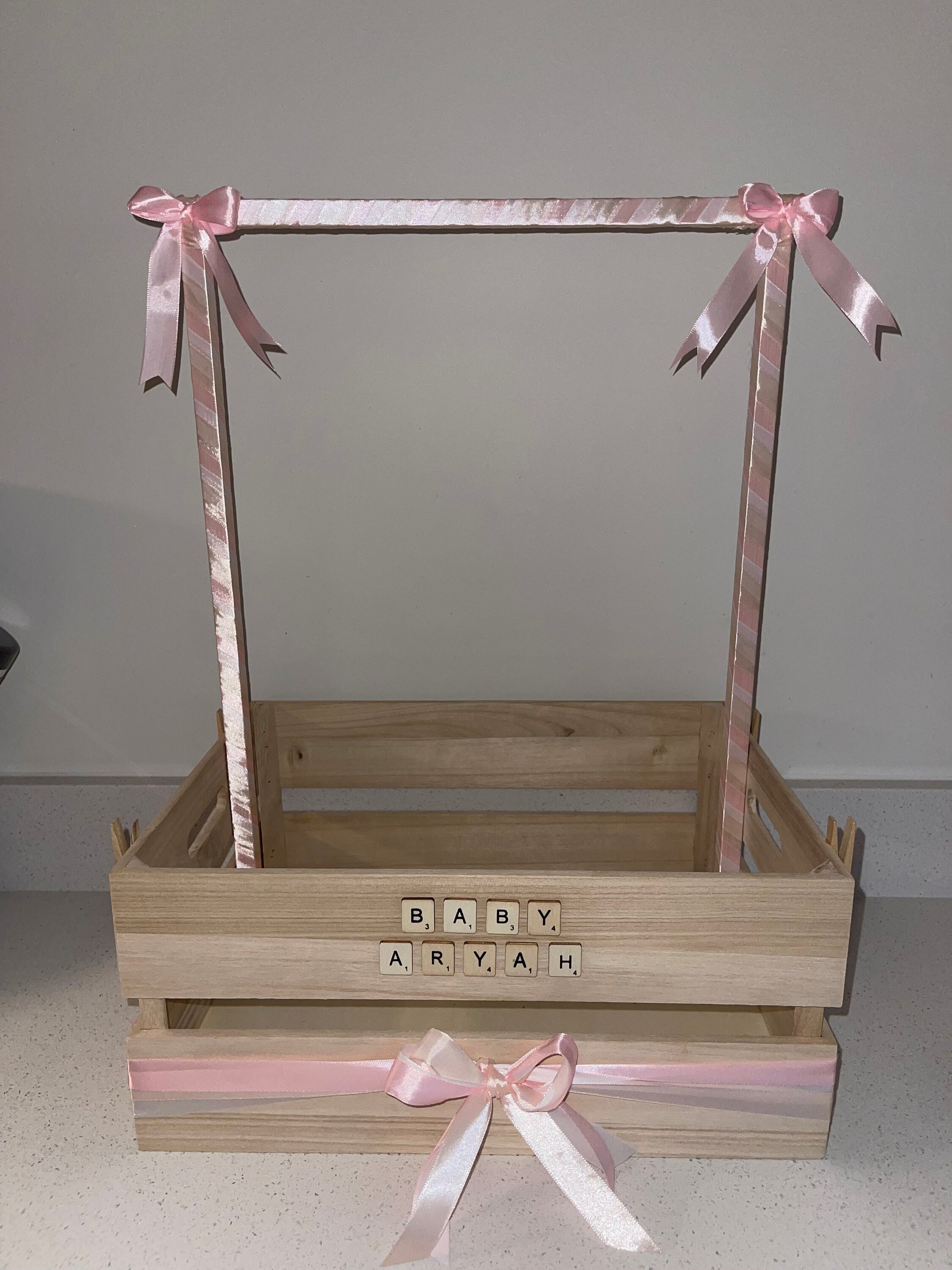 Personalised Handmade Crate With Clothing Rail, Gift Hamper, Baby