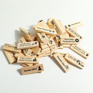 Personalized Block Tower Game  for Couples - Valentine's Day, Anniversary, or Date Night Gift Idea, Unique Party Game for Two
