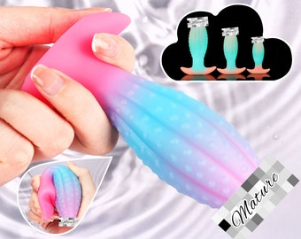 Fantasy Dildo Butt Plug for Beginners, Glow In The Dark Anal Plug Dildo, Adult Sex Toys, 3 Sizes Butt Plug for Woman Man, Mature