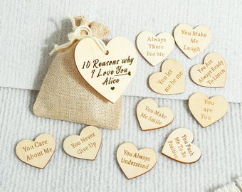 Personalized Reasons Why I Love You Gift Bag - Romantic Wedding, Anniversary, Valentine's Day, Birthday Gift for Him/Her