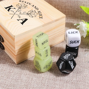 Dados personalizados para una cita nocturna: regalos para una cita nocturna, ideas para una cita nocturna, regalos de aniversario personalizados, ideas para citas