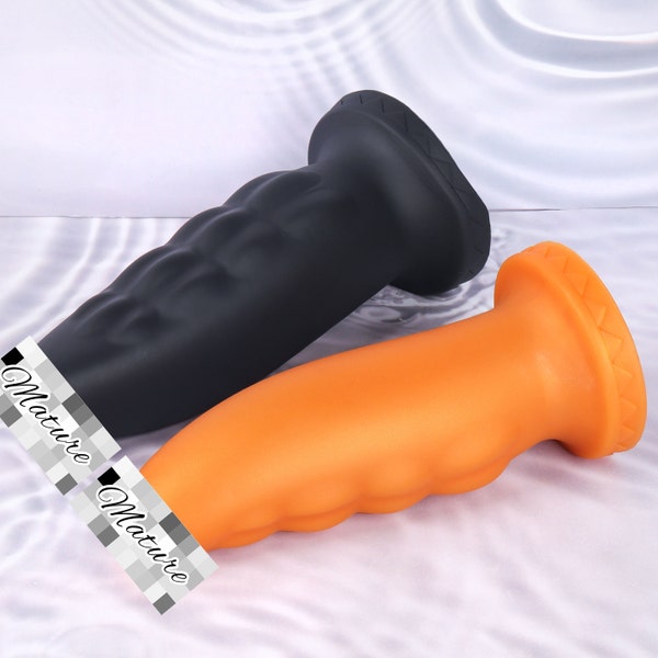 Huge Monster Silicone Anal Plug, Butt Plug Dildo,Big Anal Plug ,Dildo Dilator Vaginal Sex Toy, Anal Sex Toys for adult, Mature, Black Orange