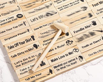 Personalized Block Tower Game for Couples - Valentine’s/Anniv Gift with English Text, 2-Player Party Game