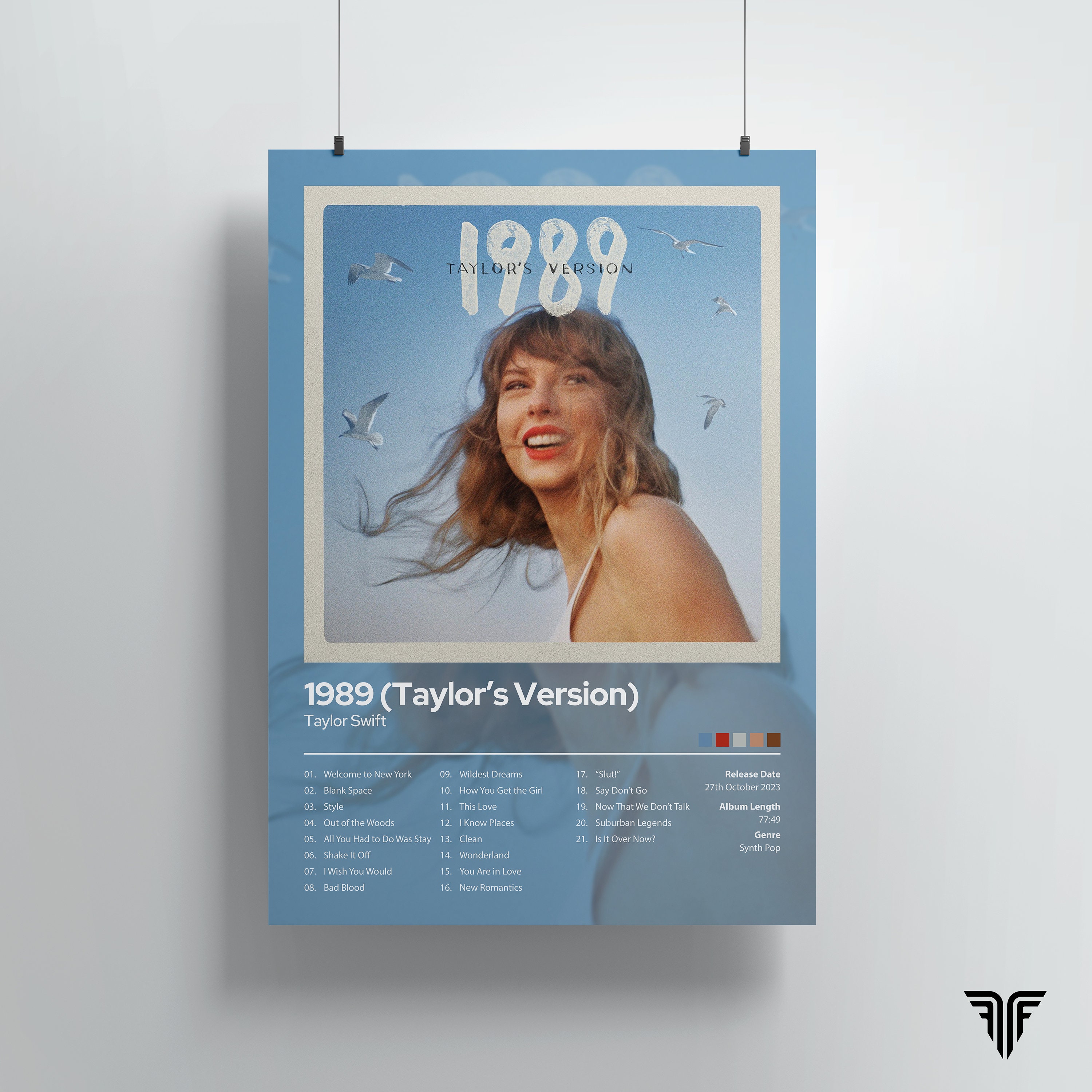 Discover Póster Taylor 1989 Álbum Merch taylor version The Eras Tour 2023 Regalo para Fan