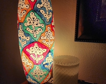 Lampa ze skóry wielbłąda, lampa stołowa, lampy