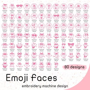 Emoji Faces machine embroidery designs,Angry face embroidery,Emoji embroidery,Emotions embroidery,Smile face embroidey,Instant download