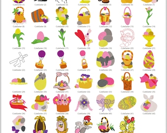 Joli modèle de machine à broder pour Pâques, ensemble de broderies de Pâques, joyeuses Pâques, broderie lapin, lapin, broderie lapin, téléchargement immédiat