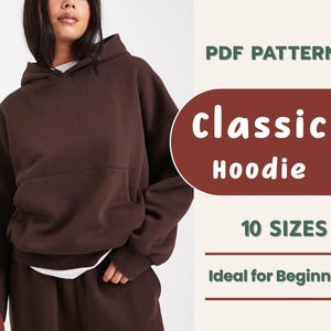Oversized Hoodie Schnittmuster, 10 Schnittmuster, Anfänger Schnittmuster, Oversized Pullover Schnittmuster, Sweatshirt Schnittmuster, Pullover Nähen, PDF Schnittmuster