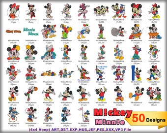 Mickey Mouse Embroidery machine design, Minnie Mouse embroidery design, Machine Embroidery Pattern, Instant Download, Embroidery pattern
