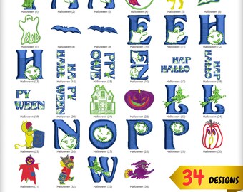 Halloween embroidery designs,Halloween embroidery,Happy Halloween,Spooky embroidery,Alphabet embroidery,Instant download,34 designs