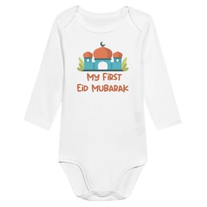 My Frist Eid Mubarak_Islamic Eid Baby Bodysuit_First Eid Muslim Baby Outfit_Ramadan Baby Shower Gift_Eid Baby Clothes_Ramadan Newborn Gift