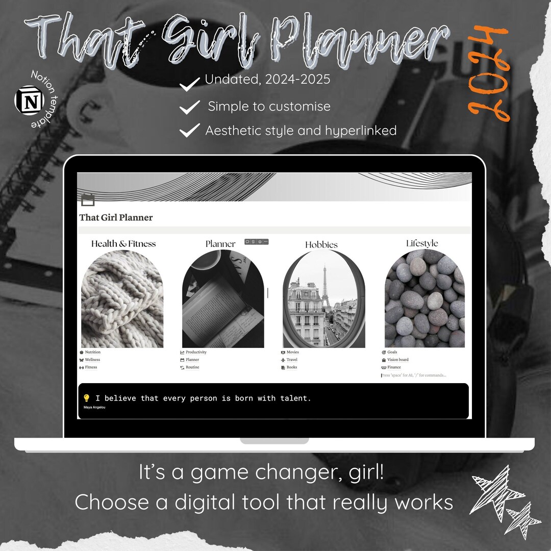 That Girl Planner 2024 2025 Notion Template Ultimate Life Planner iPad