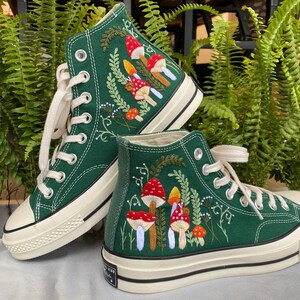 Custom Converse Chuck Taylor Mushrooms Embroidered Converse Shoes/ Mushrooms Embroidered Converse Custom/ Mushrooms Embroidered Sneakers image 4