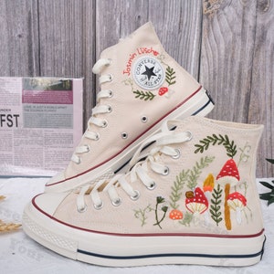 Custom Converse Chuck Taylor Mushrooms Embroidered Converse Shoes/ Mushrooms Embroidered Converse Custom/ Mushrooms Embroidered Sneakers image 6