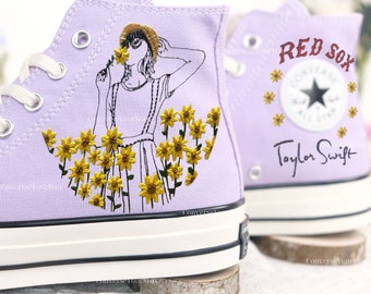 Customized Converse Embroidered Shoes/Swifites Embroidered Sneakers Women/Taytay embroidery designs/Tatay Floral embroidery designs