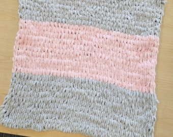 Pink and Gray Baby Blanket