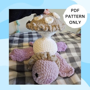 PDF Poppy the Pop-It Mushroom Turtle Crochet Pattern Amigurumi PDF Plushie Pattern No Sew Fins Intermediate pattern fidget crochet pattern