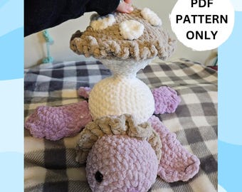 PDF Poppy the Pop-It Mushroom Turtle Crochet Pattern Amigurumi PDF Plushie Pattern No Sew Fins Intermediate pattern fidget crochet pattern