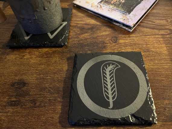 LED ZEPPELIN IV Symbols Engraved Slate Drinks Coasters. Page