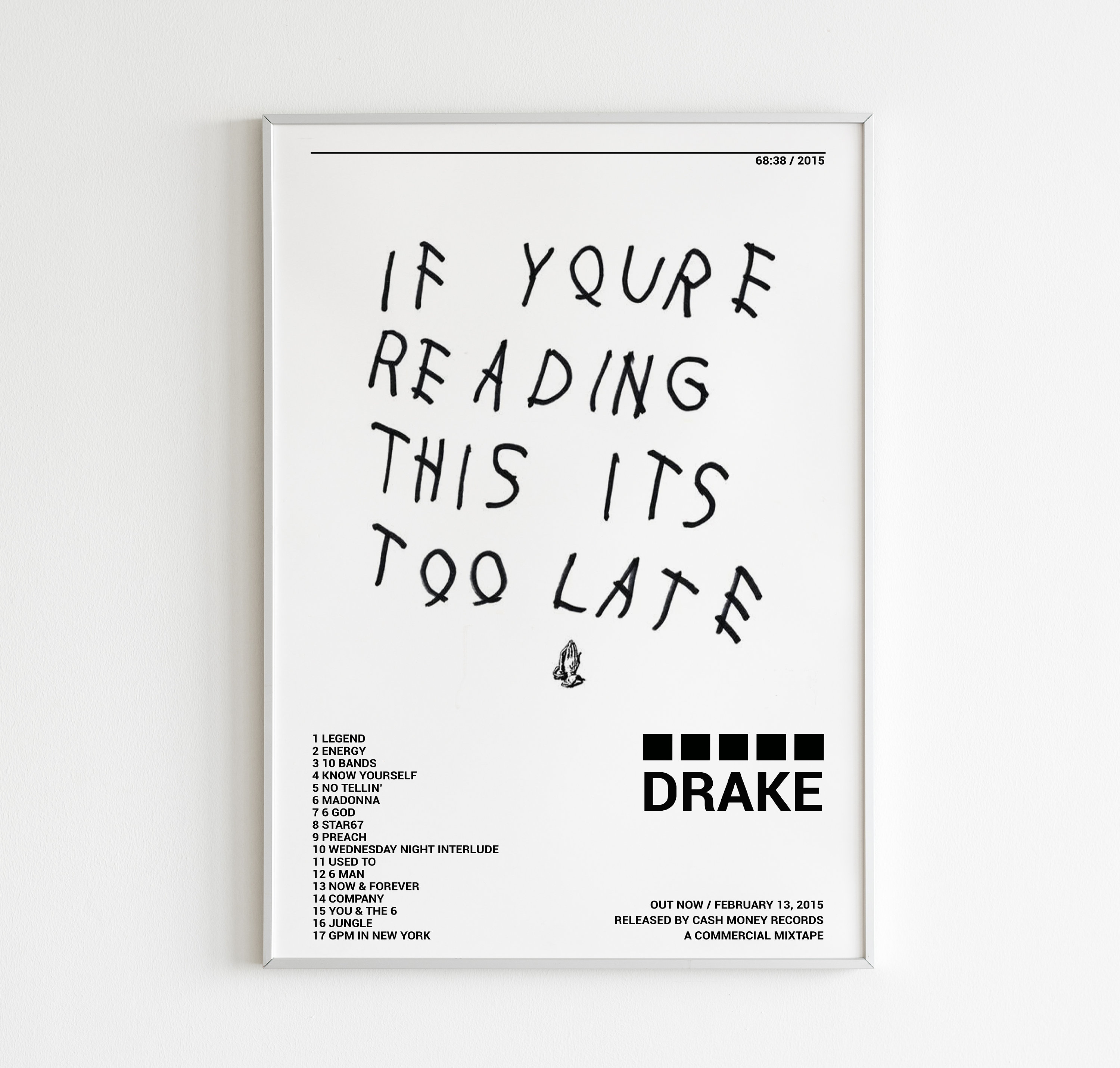 Drake Poster , If youre reading this its too late Poster sold by Christian Paim SKU 69131161