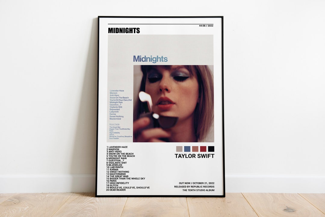Taylor Swift Posters Midnights Poster Album Cover Poster - Etsy