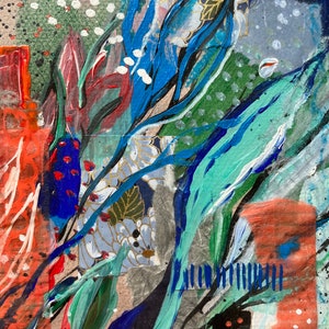 Pittura acrilica astratta colorata originale