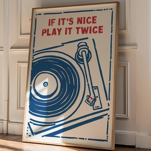 Musik Wand Kunst Retro Vinyl Plattenspieler Poster | Trendy Plattenspieler Print, Band Studio Dekor, druckbare Vintage Kunst