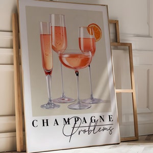 Champagne Problems Digital Print, Trendy Wall Art, Swiftie Gift, Bar Cart Decor, Printable