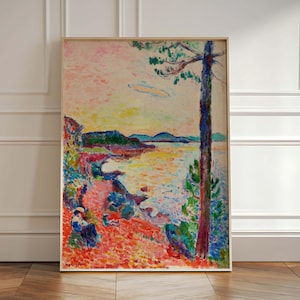 Henri Matisse Art - Coastal Seascape Painting Print, Mediterranean Landscape Art, Impressionist Beach Wall Decor, The Gulf of Saint Tropez