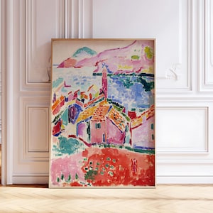 Henri Matisse Art - Impressionist French Landscape Print, Vibrant Seaside Town Painting, Vintage Wall Decor, View of Collioure