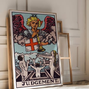 Tarot Cards Rider Waite Art Print - Judgment, Vintage Esoteric Poster, Mystical Occult Tarot Art, Witchy Celestial Decor, Divination Gift