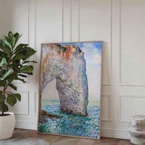 Arte de Claude Monet: Impresión de pintura impresionista del océano, póster artístico, decoración de paisaje francés vintage, reproducción de obras de arte clásicas, Manneporte
