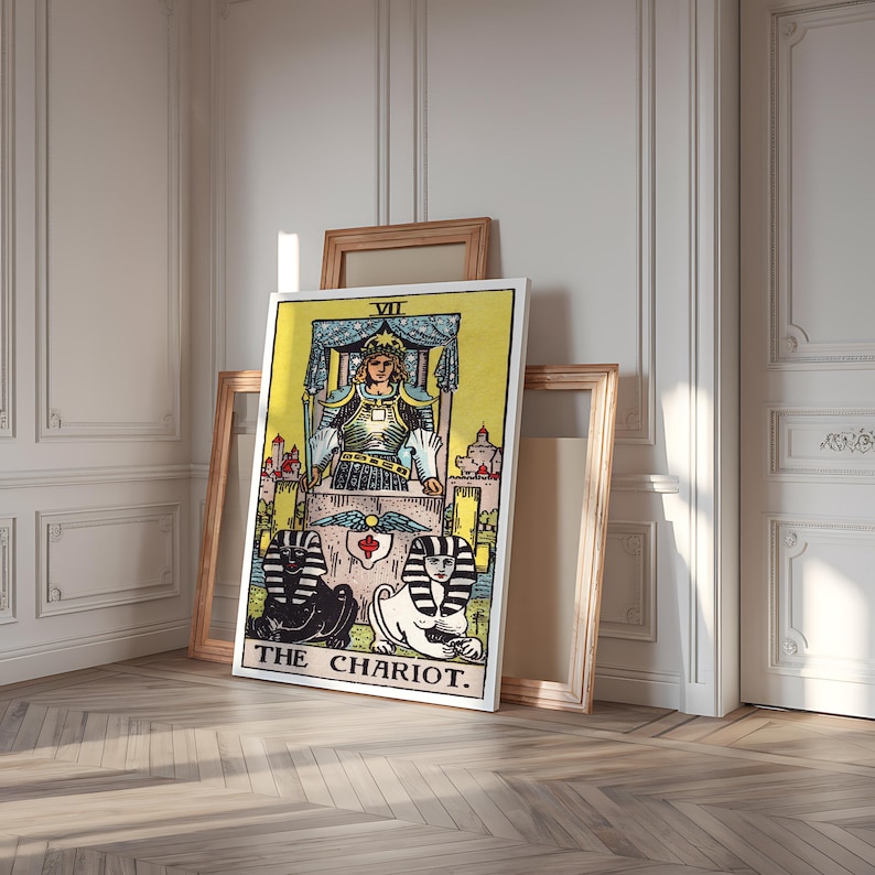 Tarot Cards Rider Waite Art Print - the Chariot, Mystical Tarot Poster ...