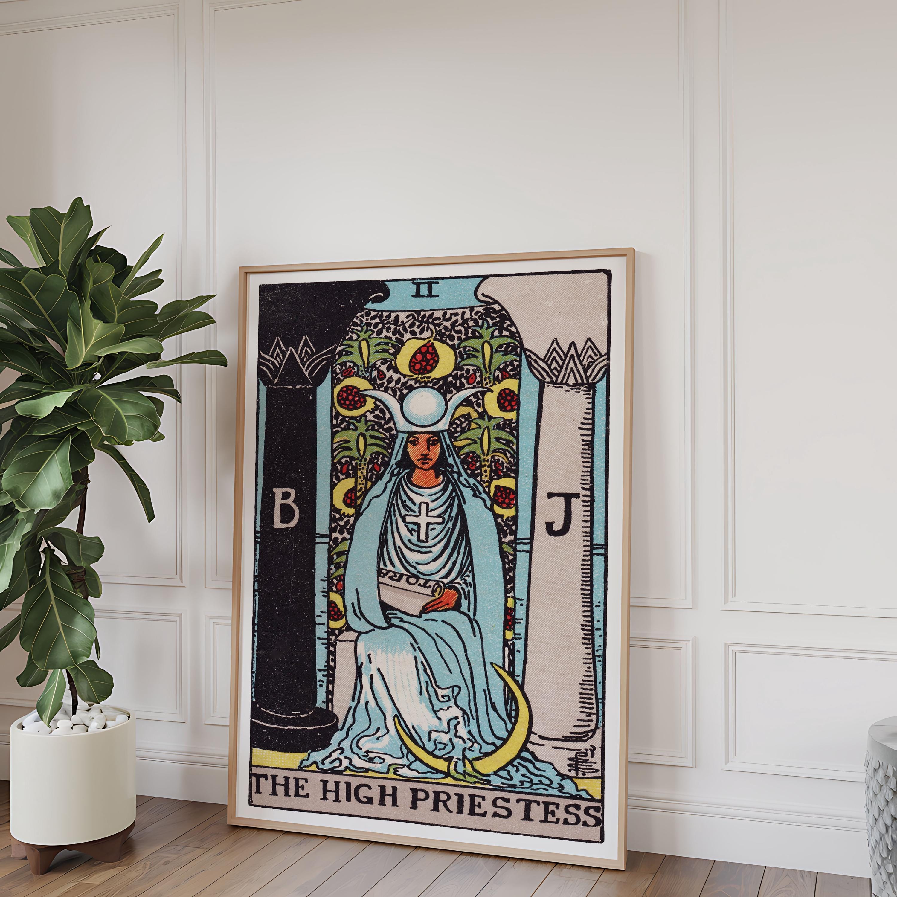 Tarot Cards Rider Waite Art Print - the High Priestess, Intuitive ...