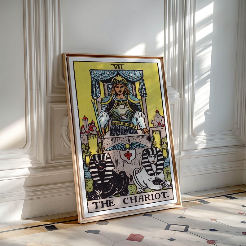 Tarot Cards Rider Waite Art Print - the Chariot, Mystical Tarot Poster ...