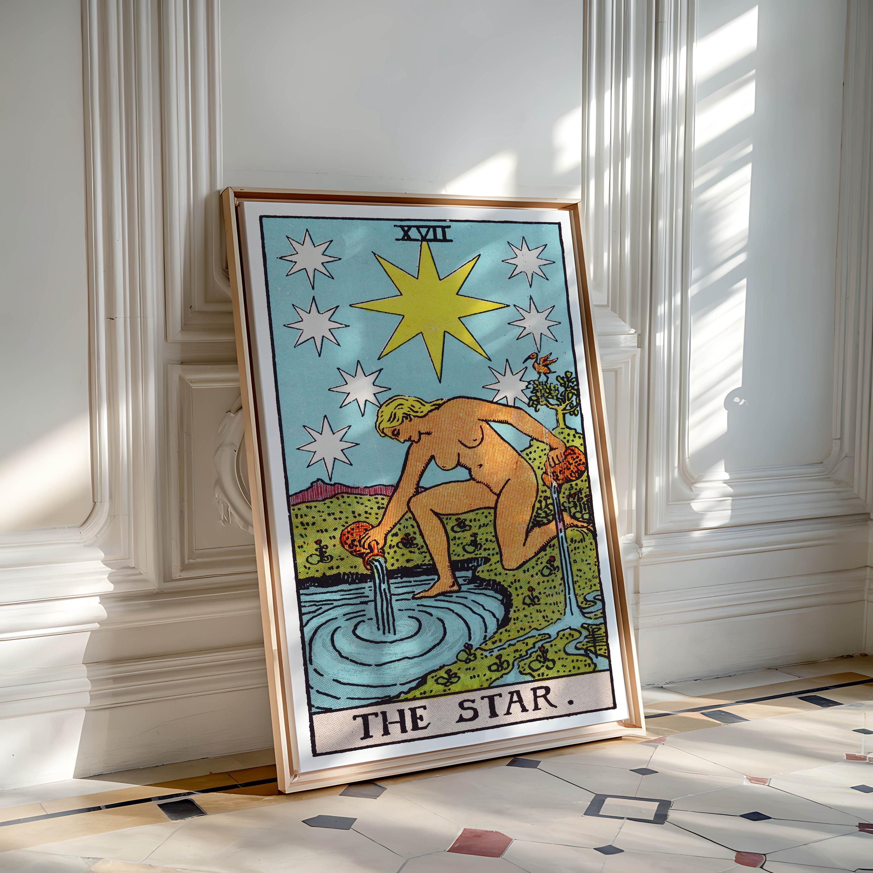 Star Rider Waite Tarot Cards Rider Waite Art Print - the Star, Esoteric Occult Poster ...