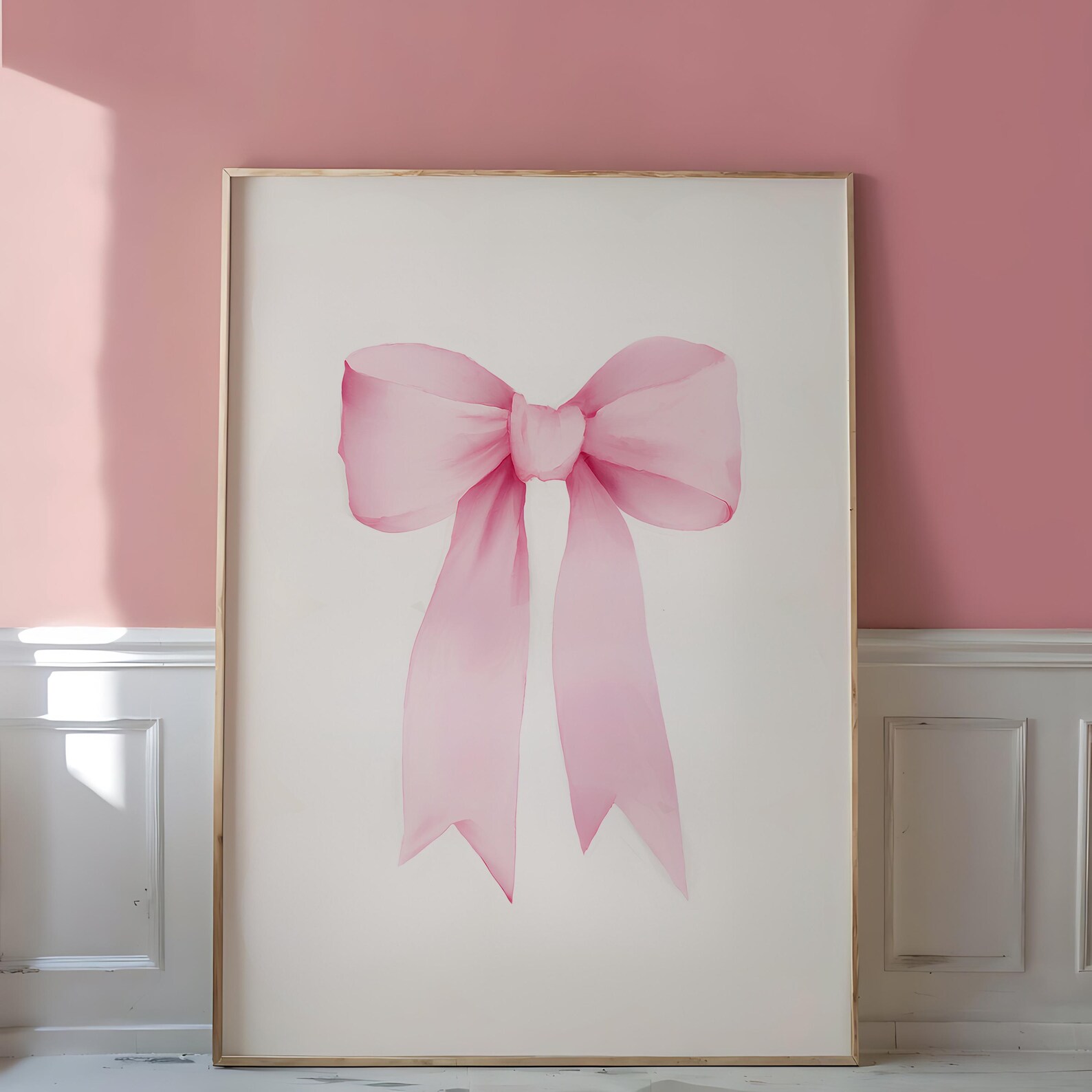 Girly Pink Bow Wall Art Set of 3 - Preppy Pastel Room Decor for Teen ...