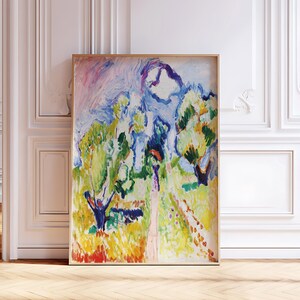 Henri Matisse Art - Impressionist Mediterranean Landscape Print, Vibrant Nature Painting, Vintage Wall Decor, Walk of the Olives