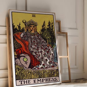 Tarot Cards Rider Waite Art Print - The Empress, Divine Feminine Tarot Poster, Spiritual Wall Art, Boho Mystical Decor, Witchy Aesthetic
