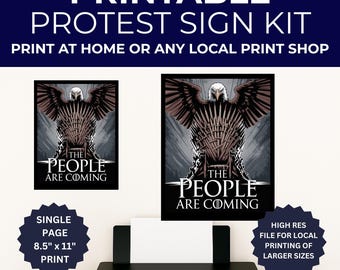 The People Are Coming Protest Sign, No Kings Protest Sign, Digital Protest Signs, Print From Home or Enlarge Locally, Printable Protest Sign