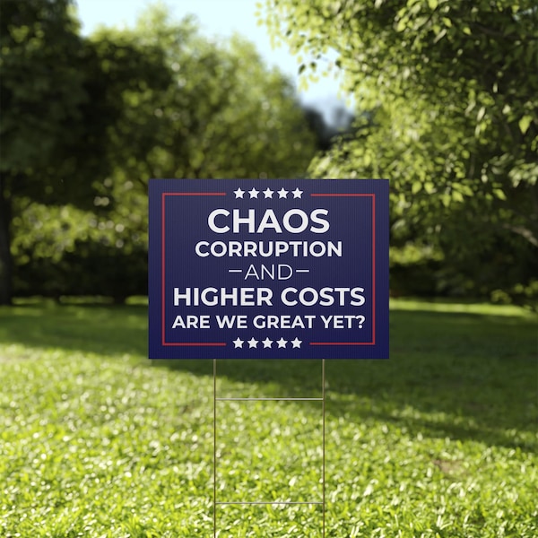 Are We Great Yet Yard Sign | Anti Trump Yard Sign | Political Yard Sign | 18x24 | Printed Both Sides | Free Stake | Democracy Yard Sign
