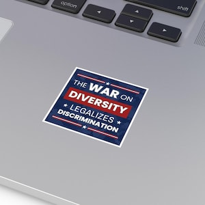 Sticker Guerre contre la diversité, Sticker anti-atout, Sticker anti-maga, Sticker anti-conservateur. Autocollant politique, intérieur/extérieur