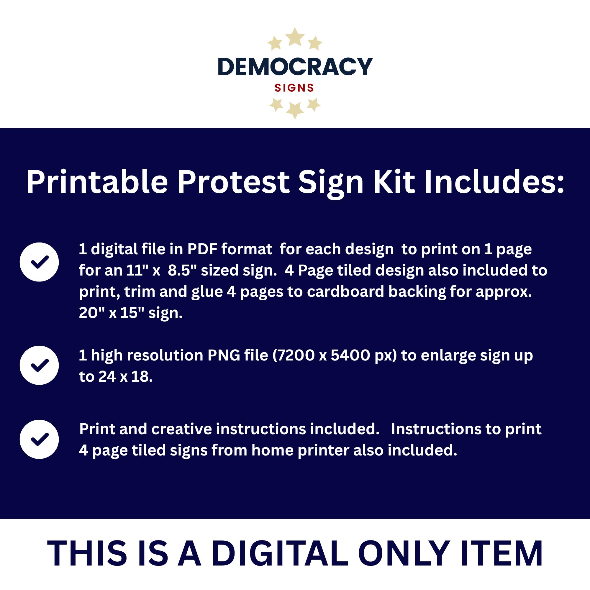 Epstein Files Protest Sign - Printable Sign - PDF and High Res PNG ...