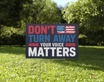 Democracy Yard Sign | Anti Trump Yard Sign | Political Yard Sign | 18x24 | Printed Both Sides | Free Stake