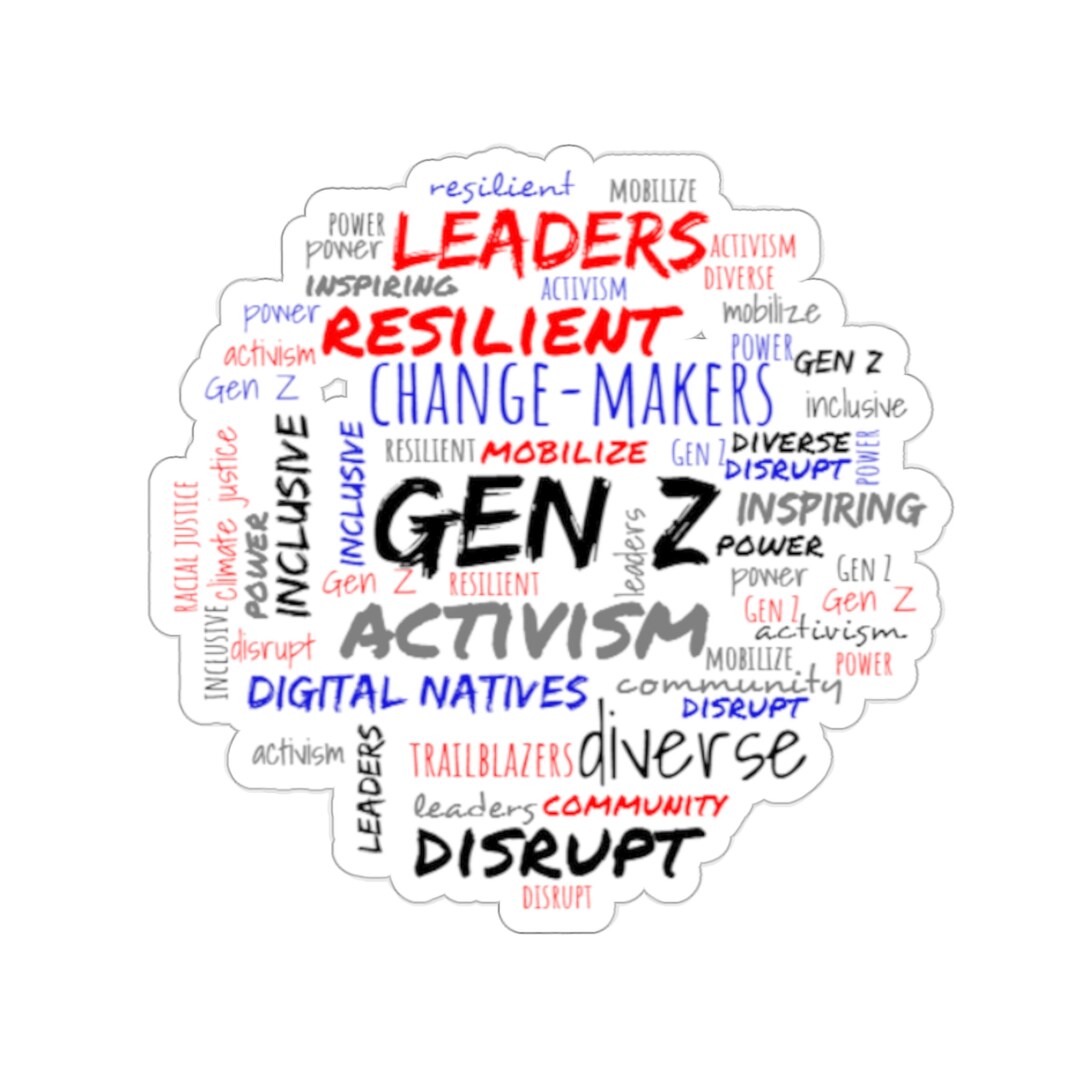 Gen Z Stickers Word Cloud Multiple Sizes White or Etsy