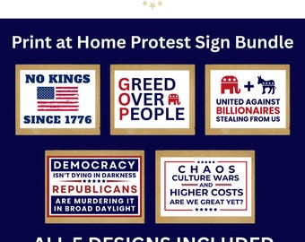 Anti Trump Protest Signs, Hands Off Protest Signs, Printable Protest Signs, 2 Sizes Incl., Single Page (8.5" x 11"), or 2 Pages (17" x 11")