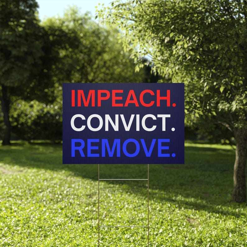 Impeach Convict Remove Yard Sign, Protest Sign, Custom Yard Sign, Anti Trump Sign, Political Yard Sign, Custom Lawn Sign, Multiple Sizes image 3