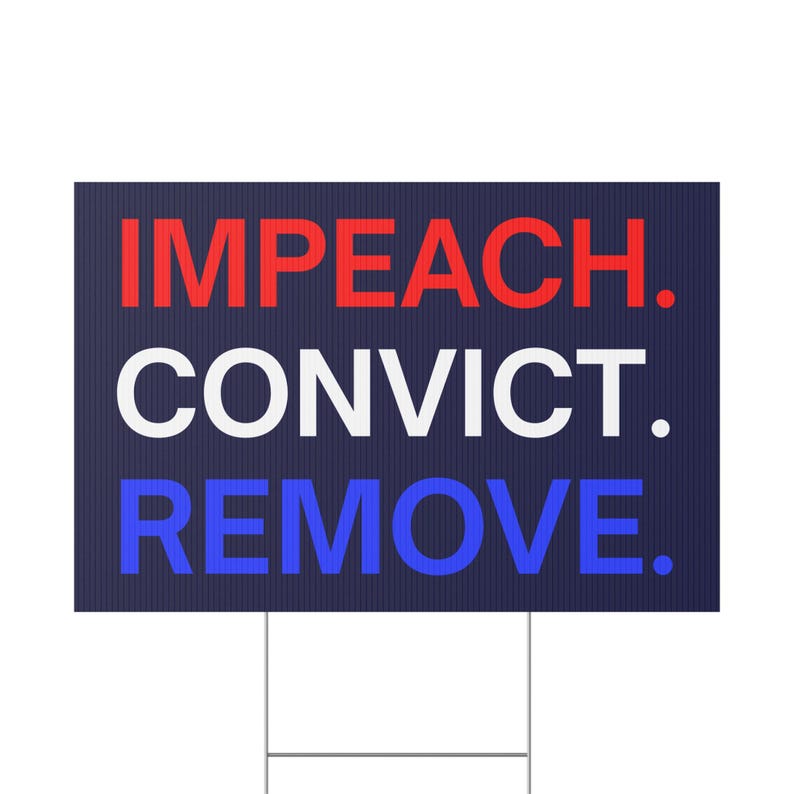 Impeach Convict Remove Yard Sign, Protest Sign, Custom Yard Sign, Anti Trump Sign, Political Yard Sign, Custom Lawn Sign, Multiple Sizes image 10