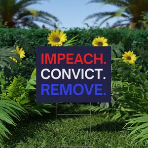 Impeach Convict Remove Yard Sign, Protest Sign, Custom Yard Sign, Anti Trump Sign, Political Yard Sign, Custom Lawn Sign, Multiple Sizes image 6