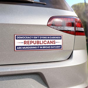 Democracy Magnet, Ant Republican Magnet, Anti Trump Magnet, Political Magnet, Custom Car Magnet, Magnet for Bumper, Free Shipping